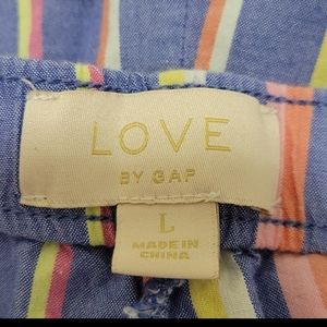 Love by Gap Pajama Pants Women's Size Large Multi Stripe 100% Cotton